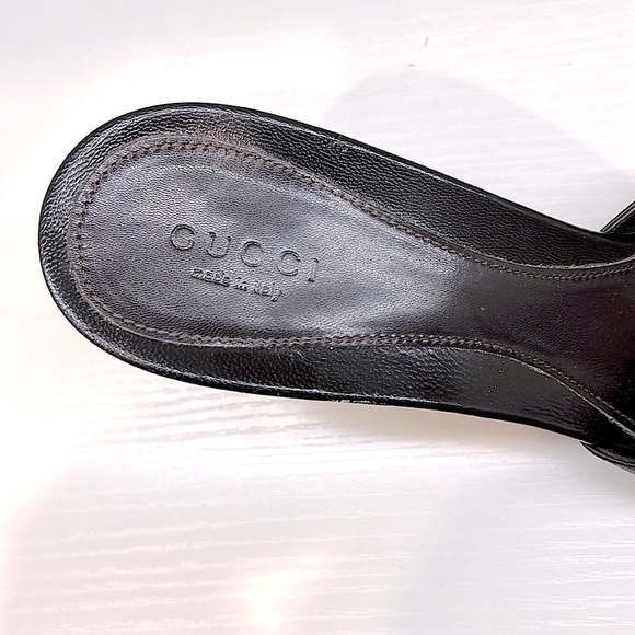 N-11. Gucci Horsebit Open Toe Slides Sandals Heels Dark Brown 8.5B - Picture 10 of 10